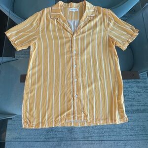 PacSun Yellow Striped Casual Shirt
